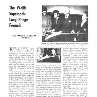 The Wallis Supersonic Long-Range Formula