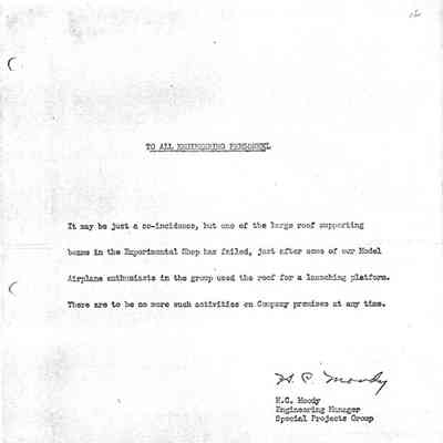 Memo to all Engineering Personnel