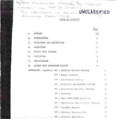 General Policy and Programme for the Development, Demonstration, Evaluation of the Arrow Weapon System