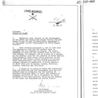 Letter to Chiefs of Staff