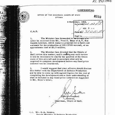Foulkes letter to Chief of Air Staff