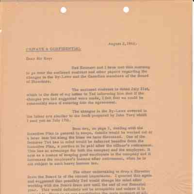 Letter from W.A.Curtis to Roy Dobson