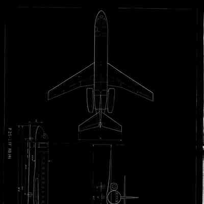 Blueprint, reduced - P25-2TF RB141 Exterior 3-view