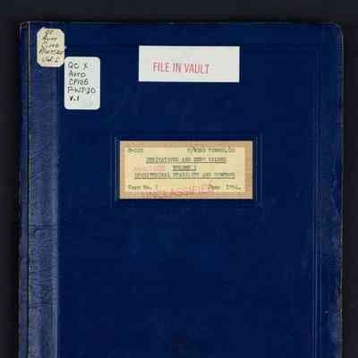 C-105 Derivatives and zero values. Volume I: longitudinal stability and control Report No. P/W.T./20