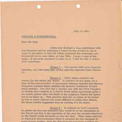 Letter from W.A. Curtis to Roy Dobson
