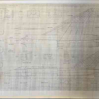 Avro CF-105 Arrow Mk.1 Station and Data Lines (b&w copy on poster paper)