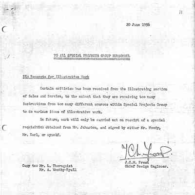 memo to Special Projects Group Personnel - RE: Requests for Illustrative Work