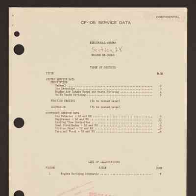 CF-105 service data. Section 28: Electrical system: engine de-icing