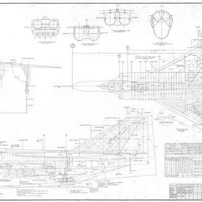 Avro Arrow Mk 2, 3 view, Drawing 7-4300-15010