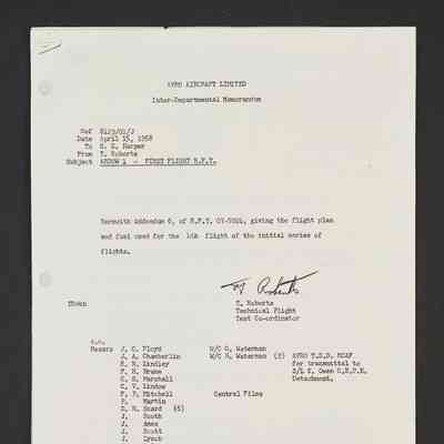 ARROW 1 - FIRST FLIGHT R.F.T. 07-5024, Addendum 6