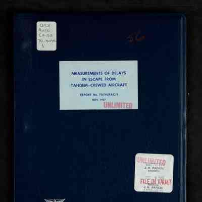 Measurements of delays in escape from tandem-crewed aircraft Report No. 70/NUFAC/1