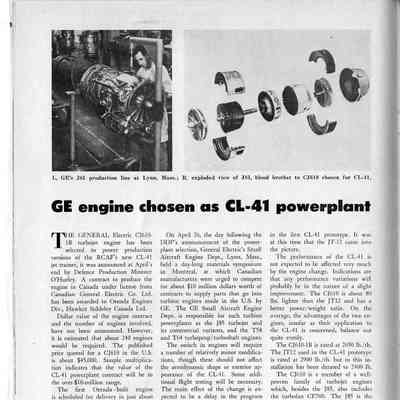 GE Engine Chosen as CL-41 Power Plant