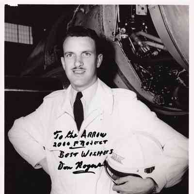 Company photo of test pilot Don Rogers in flight gear.