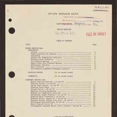 CF-105 service data. Section 25: Electrical system: engine services
