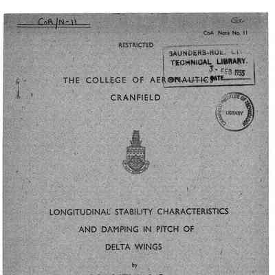Longitudinal stability characteristics and damping in pitch of detla Wings