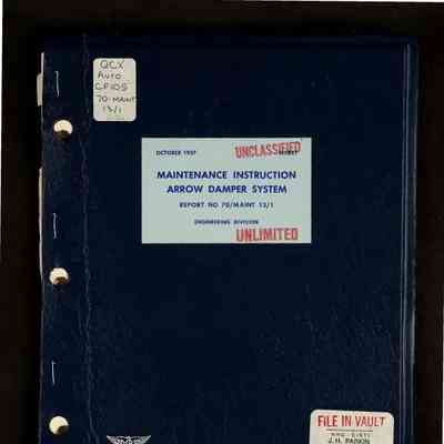 Arrow maintenance instructions: damper system Report No. 70/MAINT 13/1
