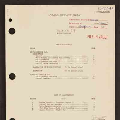 CF-105 service data. Section 24: Engine controls