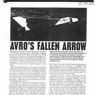 Avro's Fallen Arrow