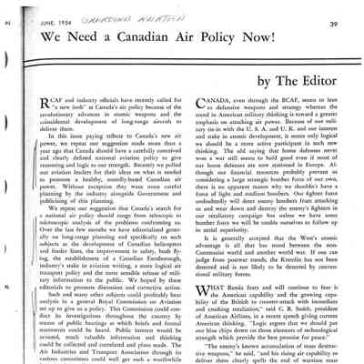 We need a Canadian Air Policy Now!