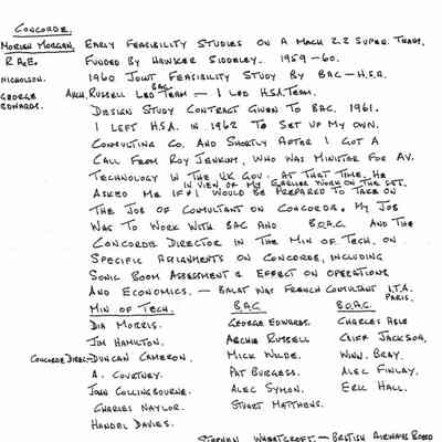 Concorde - notes from Jim Floyd