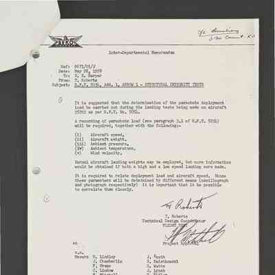 R.F.T. 5034. Add. 1, ARROW 1 - STRUCTURAL INTEGRITY TESTS