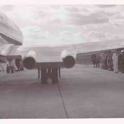 Photograph of Jetliner, rear view of nacelles.