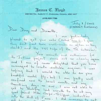 Floyd Note to Avro museum - Jul/2003