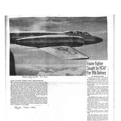 Avro Canada Flight staff appointments / Faster Fighter Sought by RCAF for 1956 Delivery