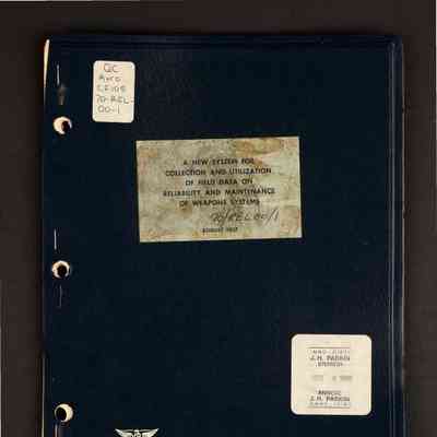 A new system for collection and utilization of field data on reliability and maintenance of weapons systems Report 70/REL 00/1