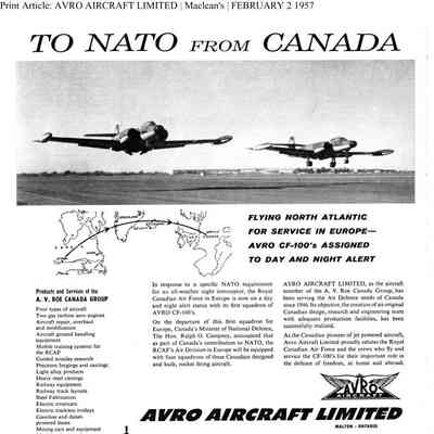 To NATO from Canada