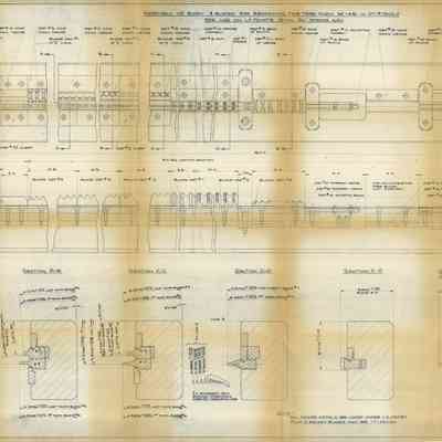Blueprint of Broach Holder & Blade Assembly Tool No. 1-T-030140 Part 64195