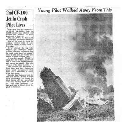 2nd CF-100 jet in crash, pilot lives