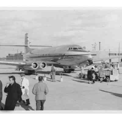 Jetliner image, with adoring public - image 3