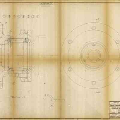 Blueprint of Internal Grinding Fixture (Female Coupler) Sheet 1 of 5 Tool No. 1-F-190341 Part 60369