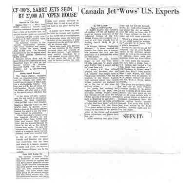 CF-100, Sabres at open house, Canada jets wows US experts