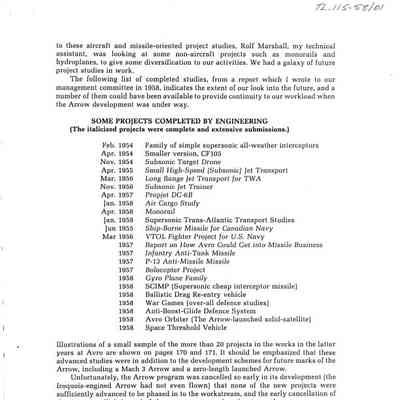 Excerpt from unknown publication pages 169, 170 and 171 which lists "SOME PROJECTS COMPLETED BY ENGINEERING"