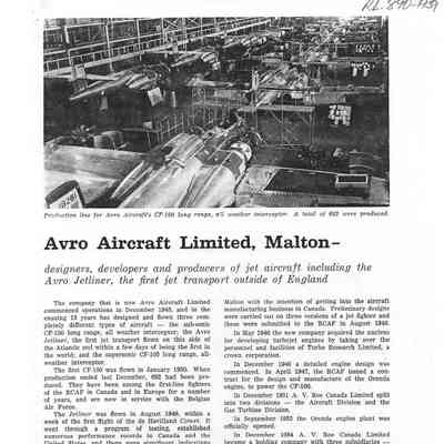 Avro Aircraft Limited, Malton