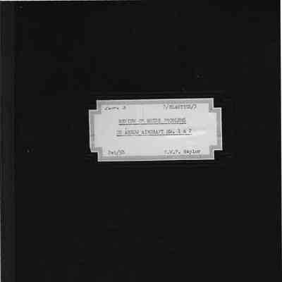 Review of Noise Problems of Arrow Aircraft Mk. 1 & 2
