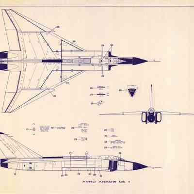 Avro Arrow Mk 1 - sheet 1 (Blue on white)