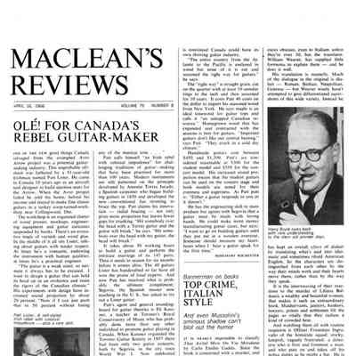 Olé for Canada's Rebel Guitar Maker
