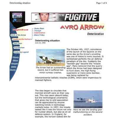 Avro Arrow - Deteriorating Situation
