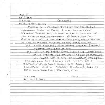 JCF letter to Adey - re: manpower requirements