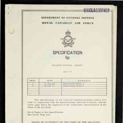 Specification for weapon system, Arrow: AIR 7-4. Issue 4