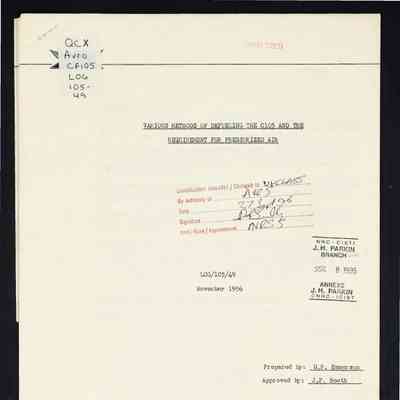 Various methods of defueling the C105 and the requirement for pressurized air - Report No. LOG/105/49