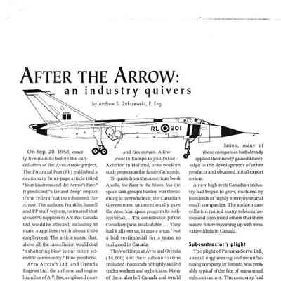 After the Arrow: an industry quivers