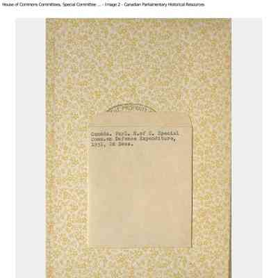 Special Commottee on Defence Expenditure No 1- Minutes and Proceedings Nov 29, Dec 4 1951