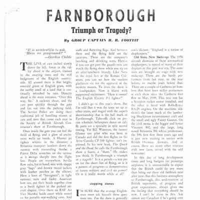 Farnborough - Triumph or Tragedy?