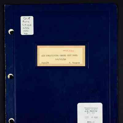Air conditioning ground test panel - Report No. LOG/105/46
