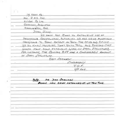 JCF letter to J.A.R. Kay