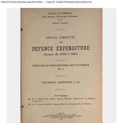 Special Commottee on Defence Expenditure No 2- Minutes and Proceedings Dec 6 1951